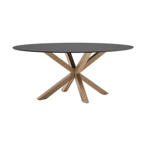 Kave Home Argo eettafel ovaal 200x100 cm Black/Brown