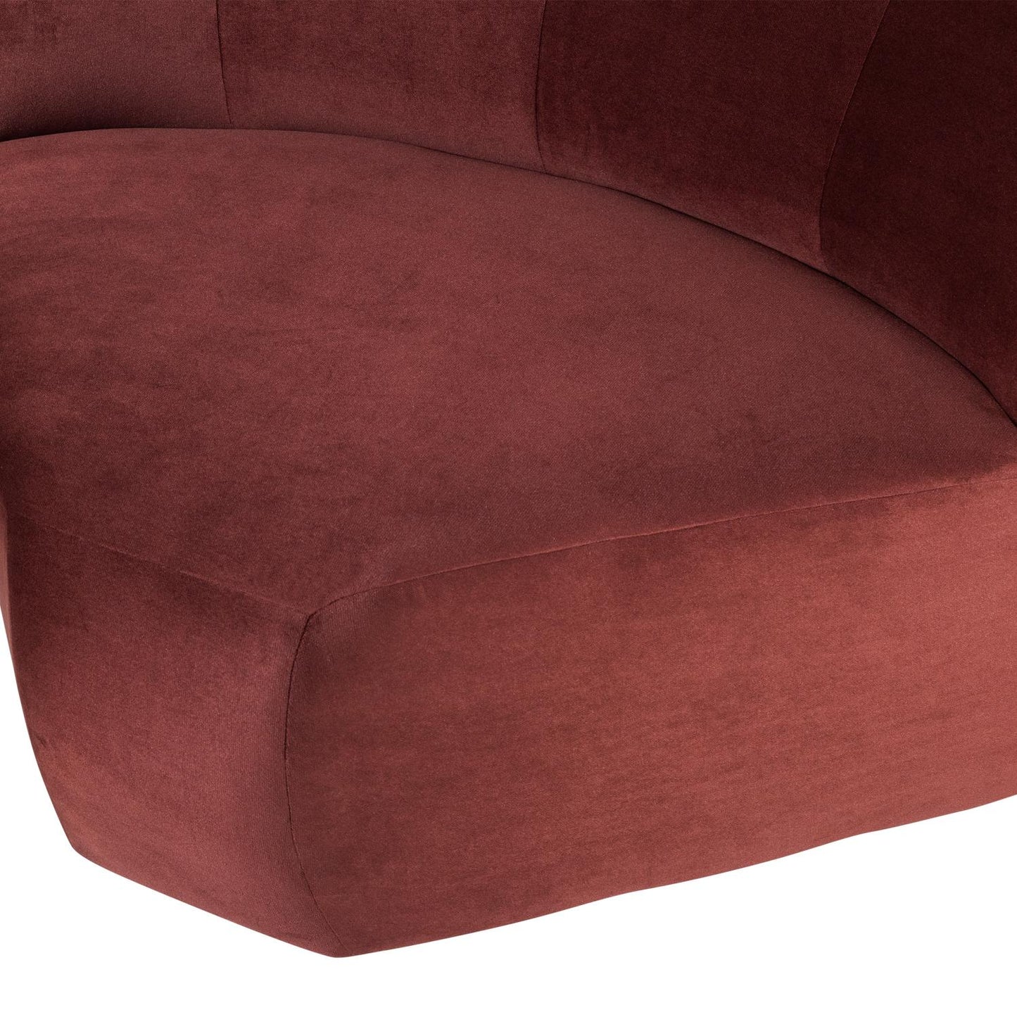 WOOOD Mojo Base bank hoekelement rond velvet Kastanjebruin