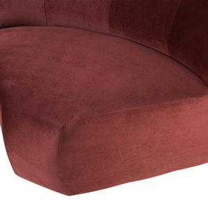 WOOOD Mojo Base bank hoekelement rond velvet Kastanjebruin