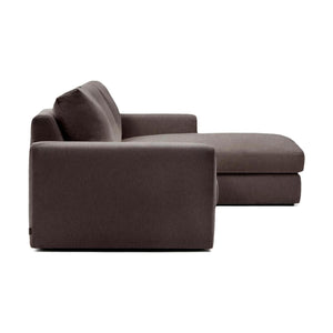 Kave Home Alea 4-zitsbank met chaise longue rechts Donkerbruin