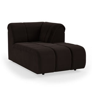 HKliving Wave bank right divan Royal Velvet Espresso