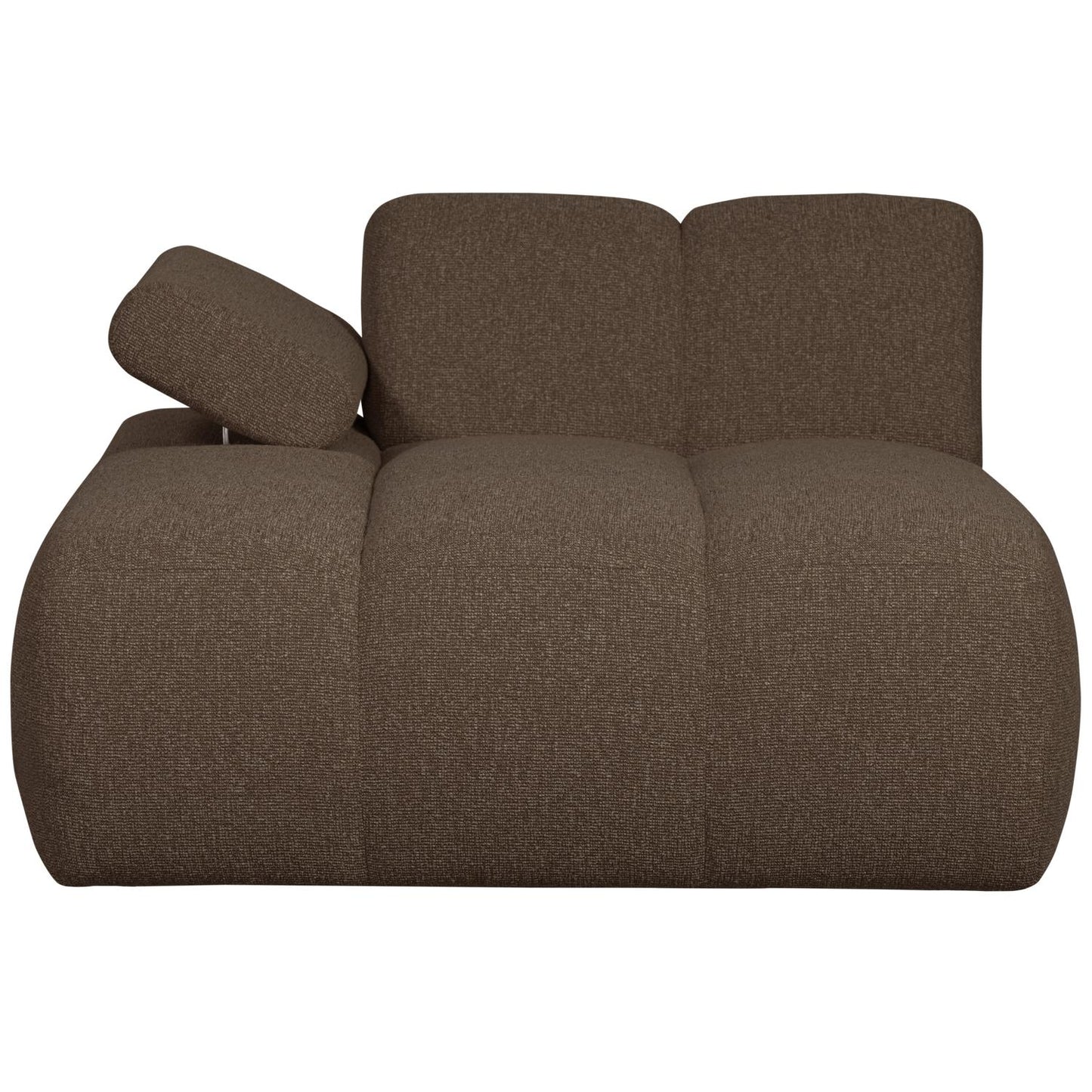 WOOOD Mojo chaise longue bank arm links bouclé Bruin Melange
