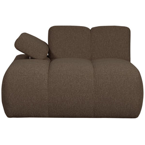 WOOOD Mojo chaise longue bank arm links bouclé Bruin Melange