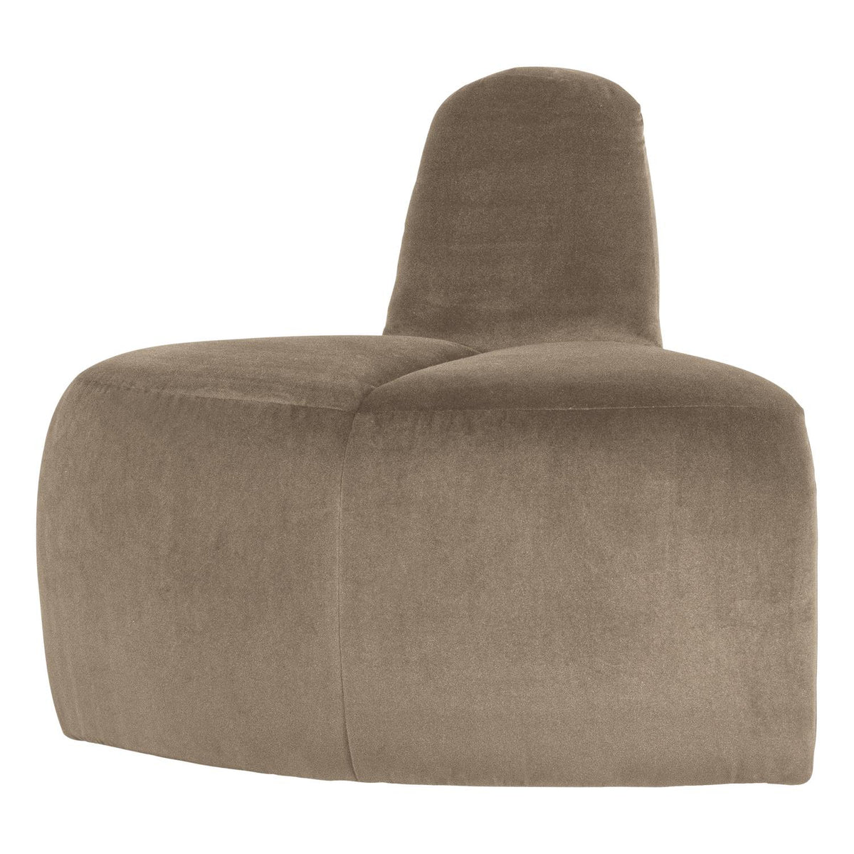 WOOOD Mojo eetbank hoek rond rugleuning velvet Khaki