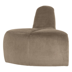 WOOOD Mojo eetbank hoek rond rugleuning velvet Khaki