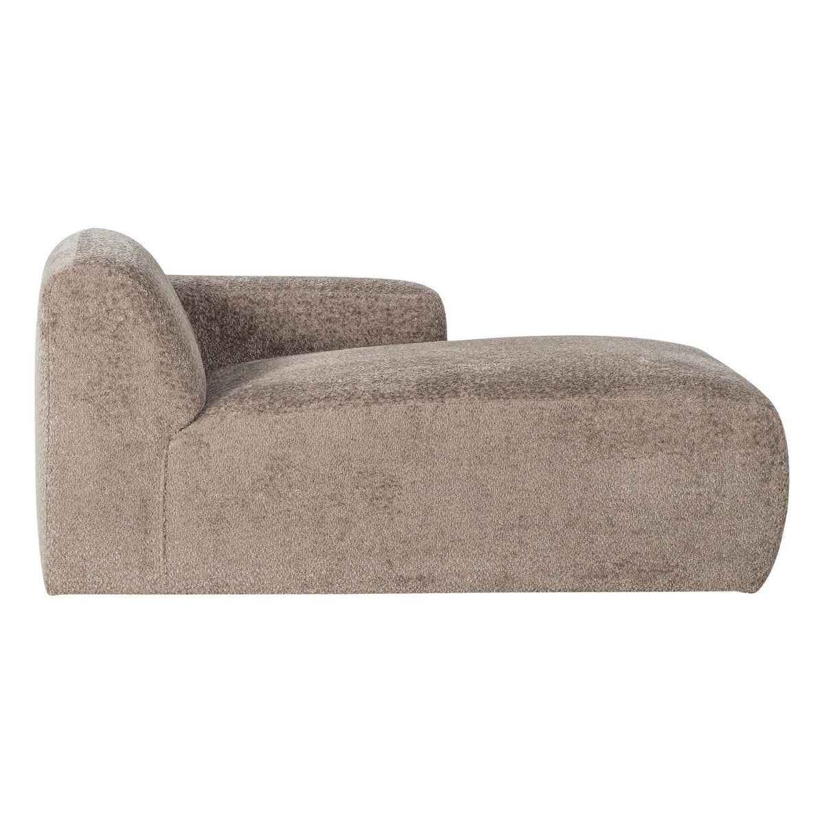 WOOOD Mojo Base chaise longue bank arm rechts wollig Donkerzand
