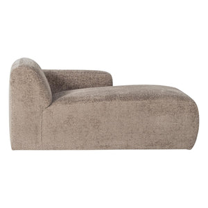 WOOOD Mojo Base chaise longue bank arm rechts wollig Donkerzand
