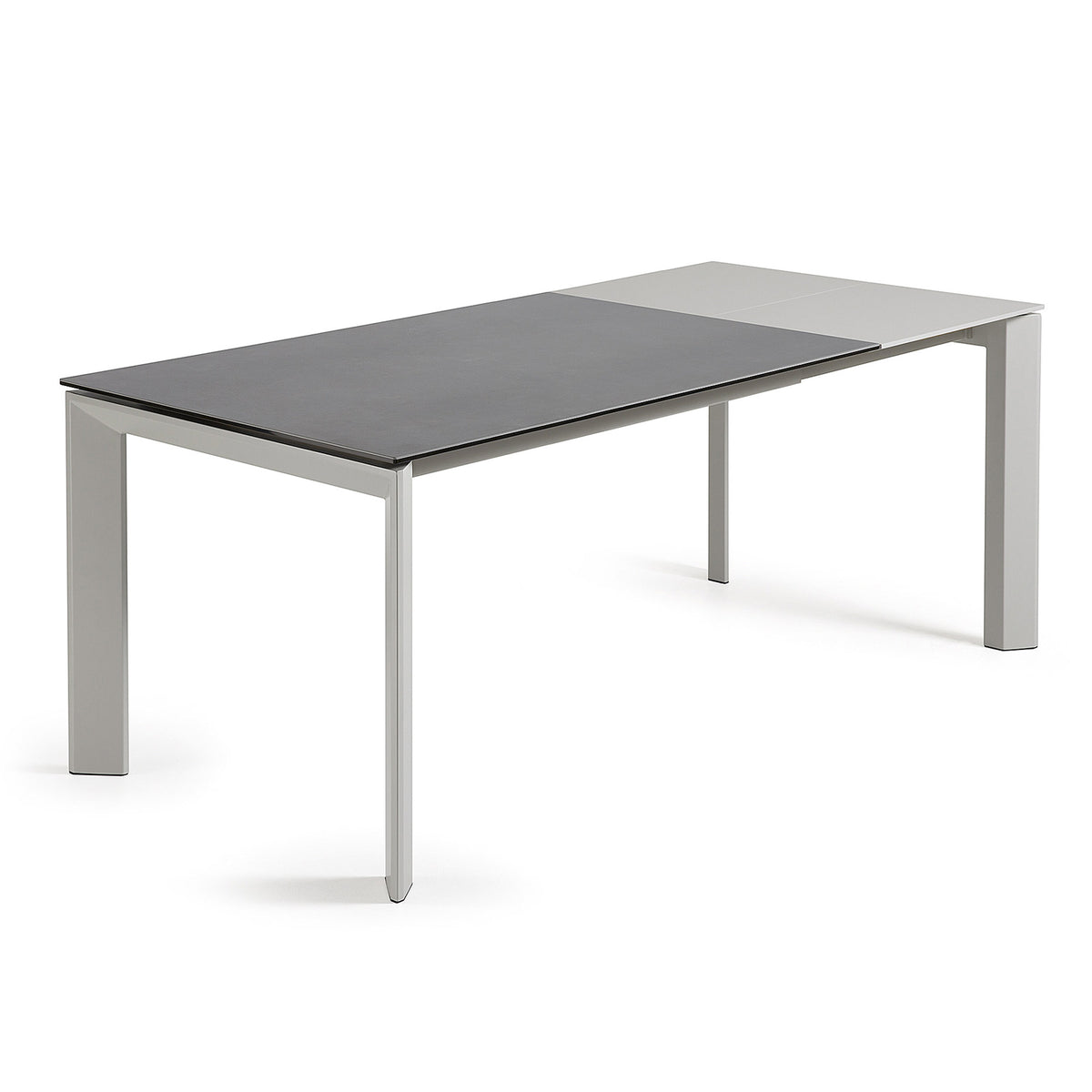 Kave Home Axis eettafel uitschuifbaar 140/200x90 cm Grijs/Wit