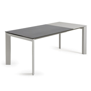Kave Home Axis eettafel uitschuifbaar 140/200x90 cm Grijs/Wit