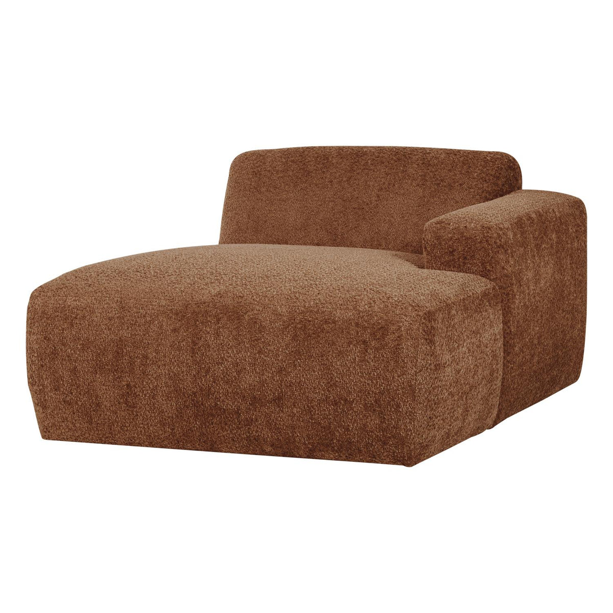 WOOOD Mojo Base chaise longue bank arm rechts wollig Roestbruin