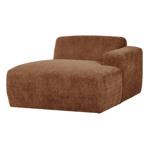 WOOOD Mojo Base chaise longue bank arm rechts wollig Roestbruin