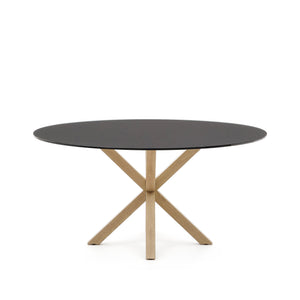 Kave Home Argo eettafel rond Ø150 cm Black/Natural