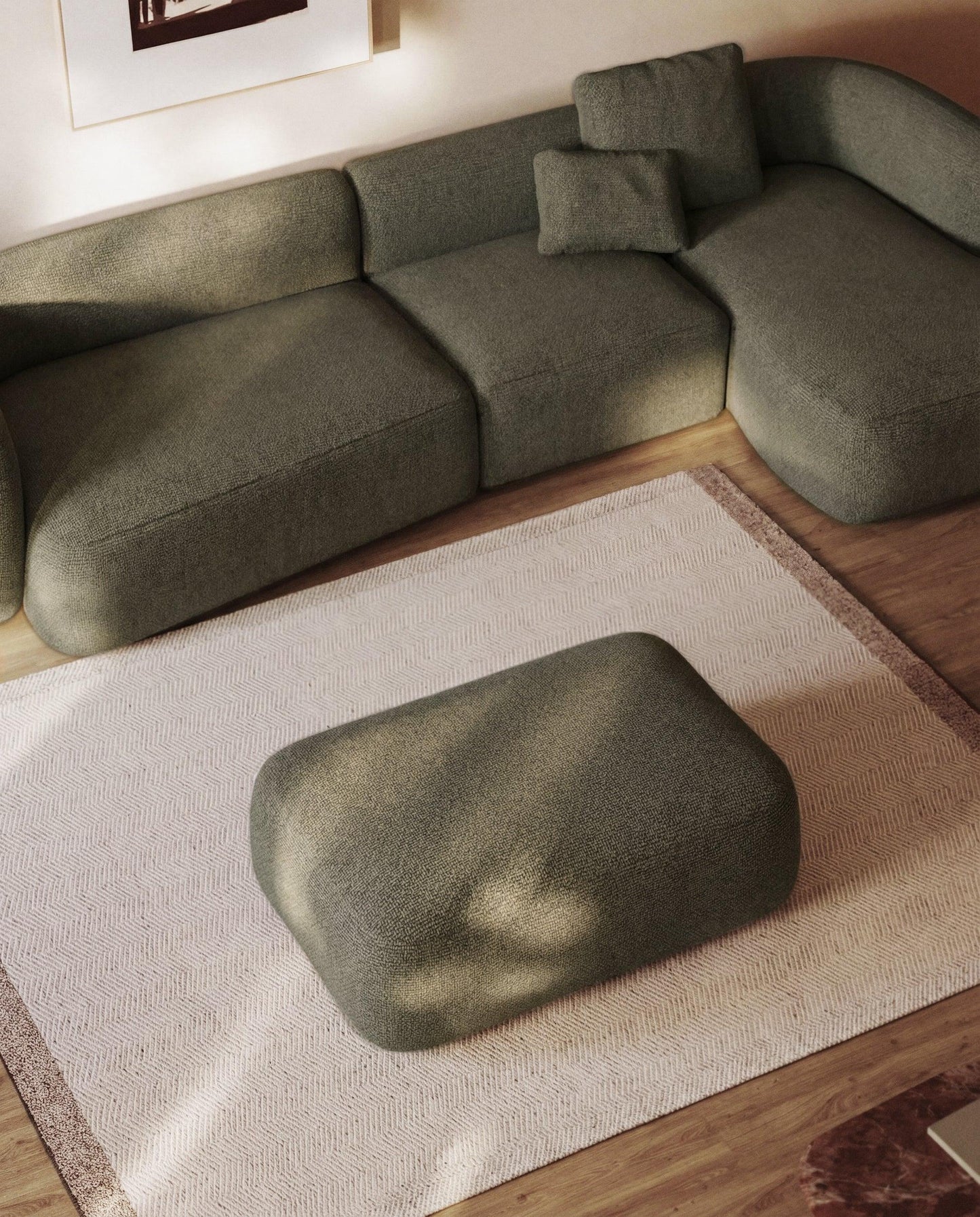 Kave Home Martina poef chenille Green