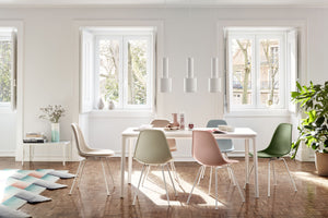 Vitra Eames DSX eetkamerstoel Cotton White verchroomd