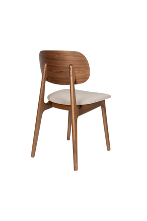 Dutchbone Marais eetkamerstoel Beige/Walnoot