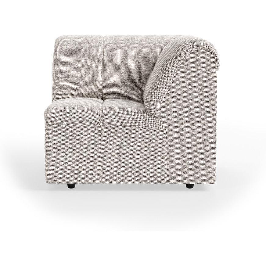 HKliving Wave bank corner Sneak Light Grey