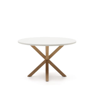 Kave Home Argo eettafel rond Ø120 cm White/Natural