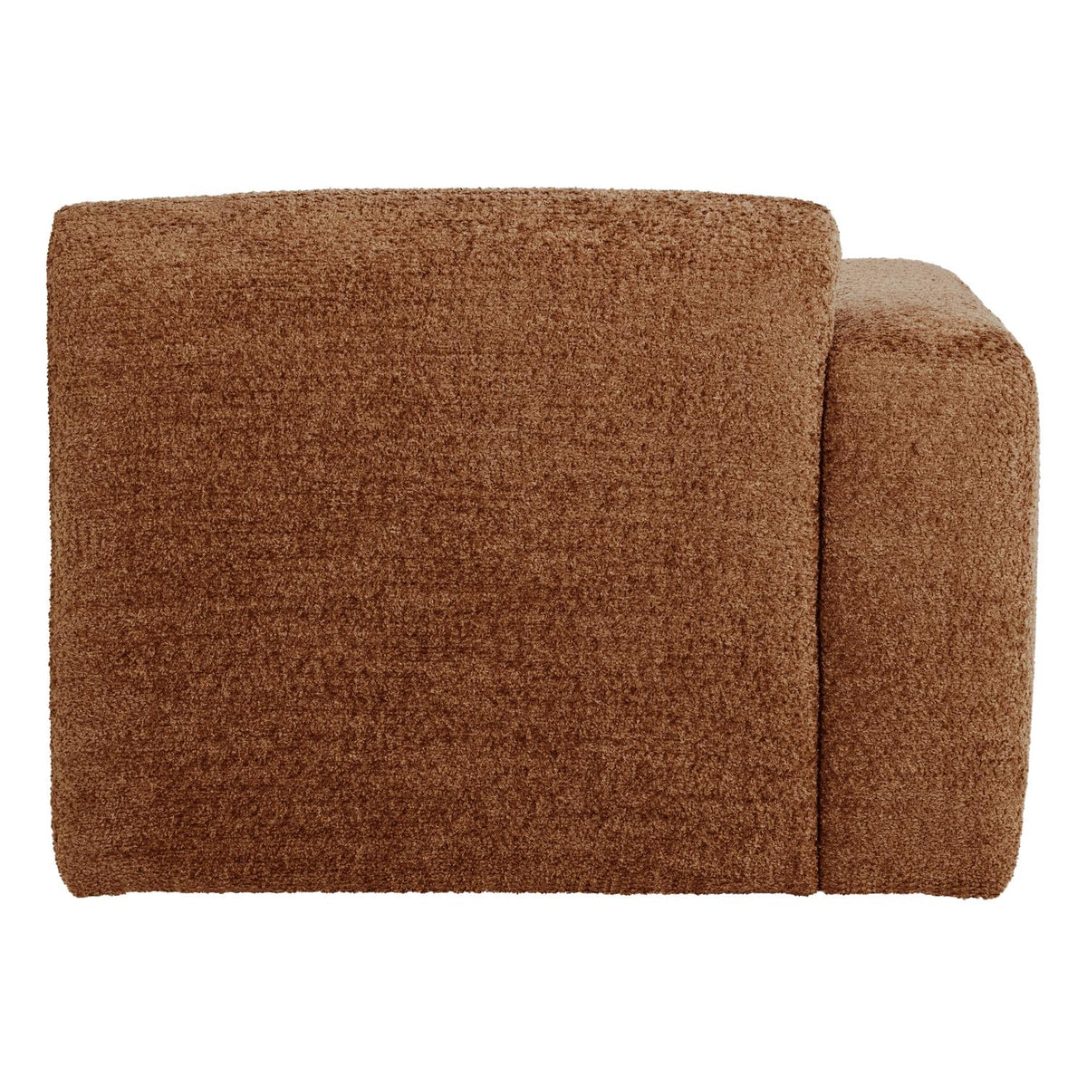 WOOOD Mojo Base 1-zits bank arm links wollig Roestbruin