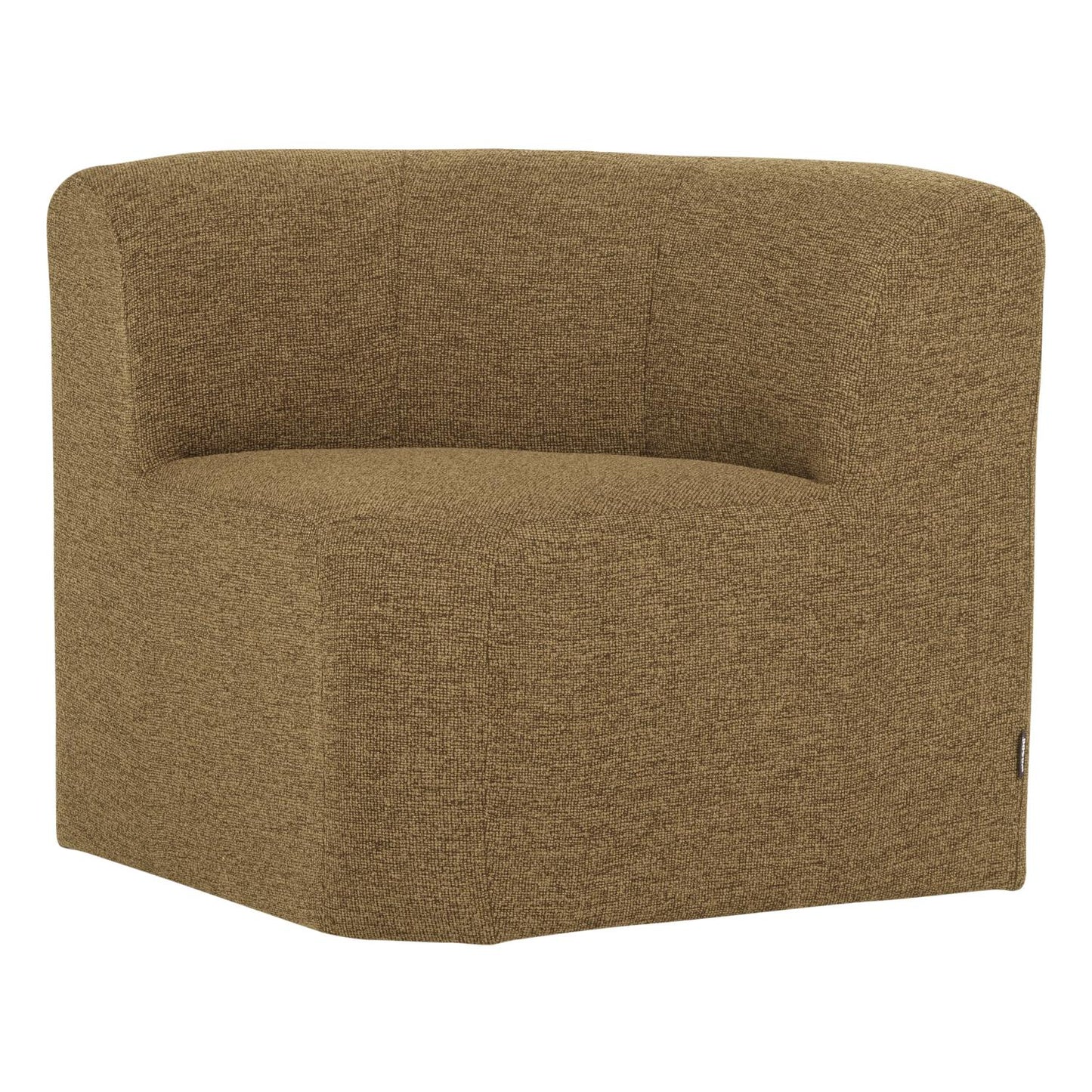 WOOOD Mojo Base eetbank hoek met rugleuning bouclé Geel/Bruin