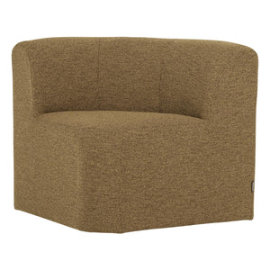 WOOOD Mojo Base eetbank hoek met rugleuning bouclé Geel/Bruin
