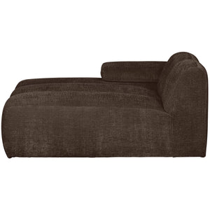 WOOOD Mojo chaise longue bank arm links ribstof Bruin