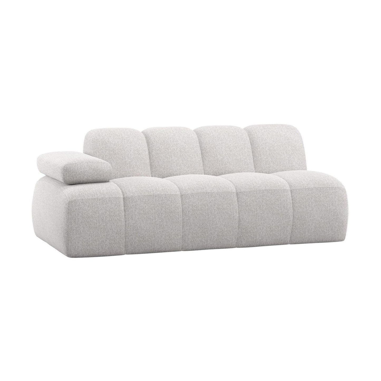 WOOOD Mojo 2-zits bank arm links bouclé Ecru Melange