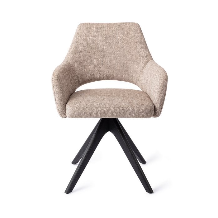 Jesper Home Yanai eetkamerstoel Biscuit Beach revolve oak black
