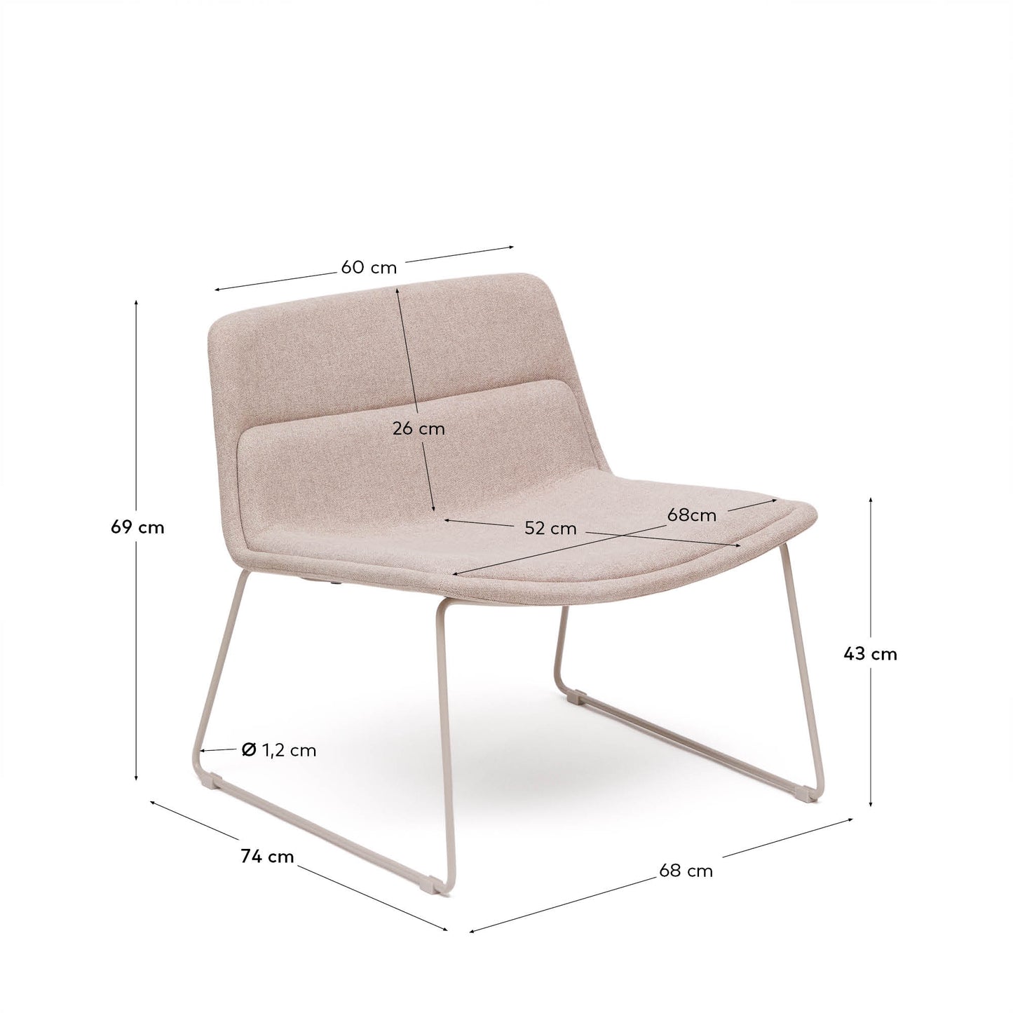 Kave Home Zahara fauteuil Beige/Beige