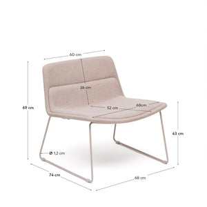 Kave Home Zahara fauteuil Beige/Beige