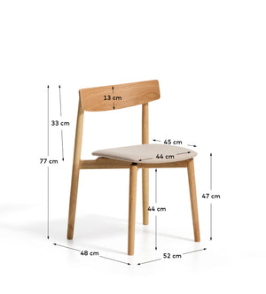 Kave Home Evera eetkamerstoel chenille Grey/Beige