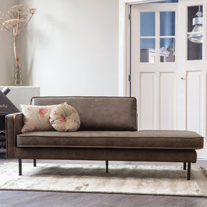 WOOOD Rodeo daybed links eco-leer Olijfgroen
