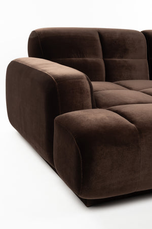 Zuiver Hazel 6-zitsbank Chaise Longue links Bruin