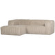 WOOOD Bean chaise longue bank links Ribstof Travertin