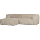 WOOOD Bean chaise longue bank links Ribstof Travertin