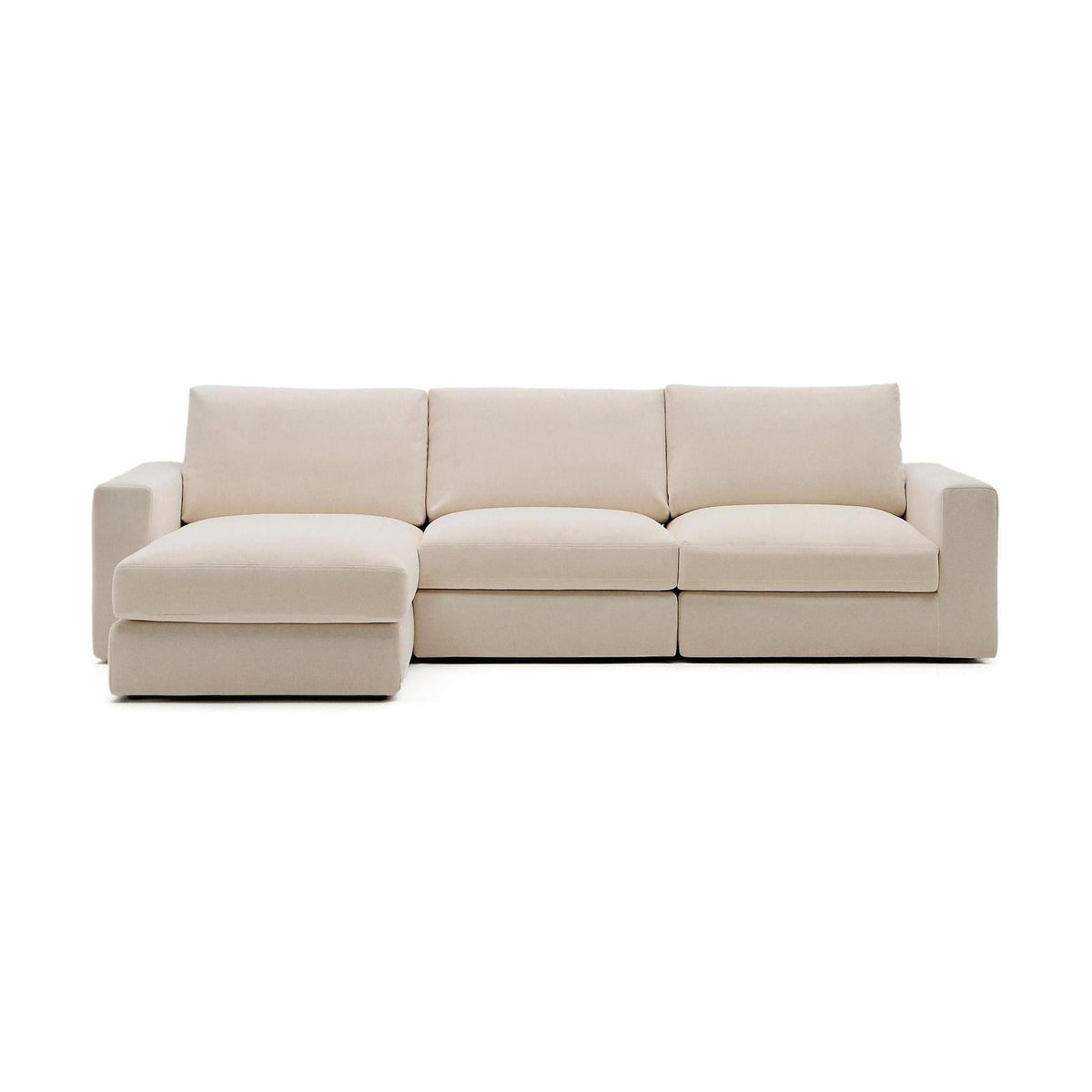 Kave Home Alea 4-zitsbank met chaise longue links Beige