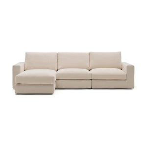 Kave Home Alea 4-zitsbank met chaise longue links Beige