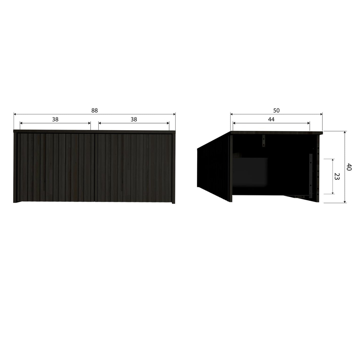 WOOOD New Gravure kistbank Espresso