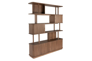 Zuiver Barbier boekenkast Walnoot