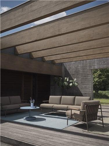 Muuto Settle 3-zits tuinbank Ribbed Weave 5/Taupe