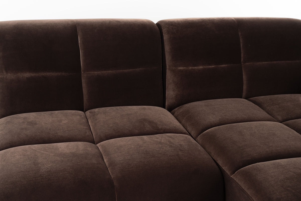 Zuiver Hazel 6-zitsbank Chaise Longue rechts Bruin