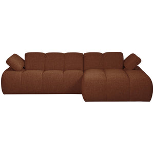 WOOOD Mojo chaise longue bank rechts bouclé Roestbruin Melange
