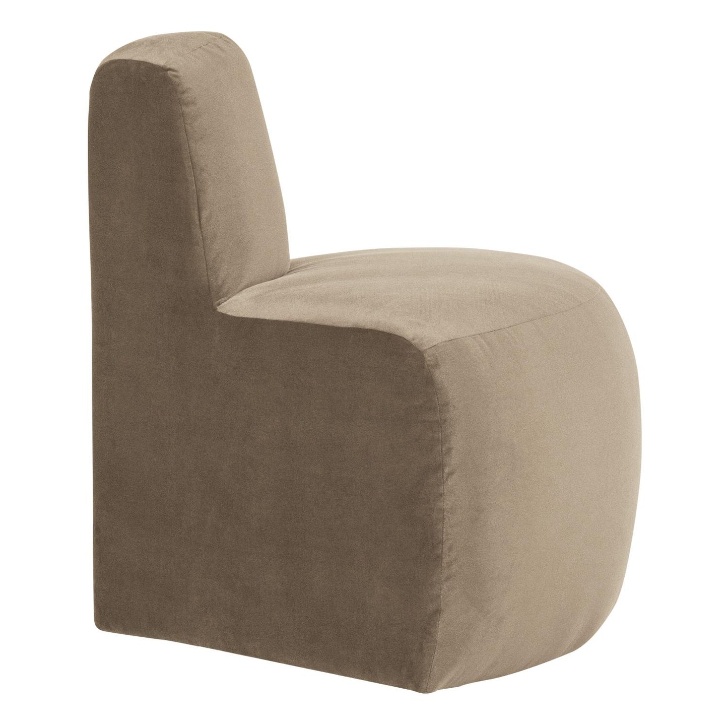 WOOOD Mojo Base eetbank hoek rond rugleuning velvet Khaki