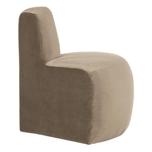 WOOOD Mojo Base eetbank hoek rond rugleuning velvet Khaki