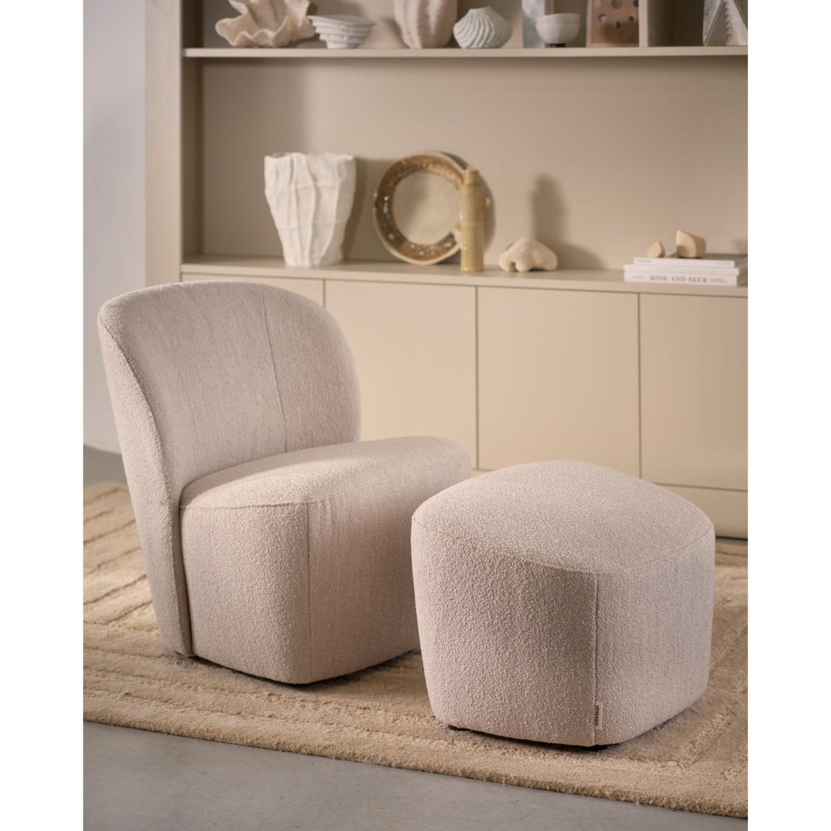 vtwonen Lofty hocker bouclé Bruin