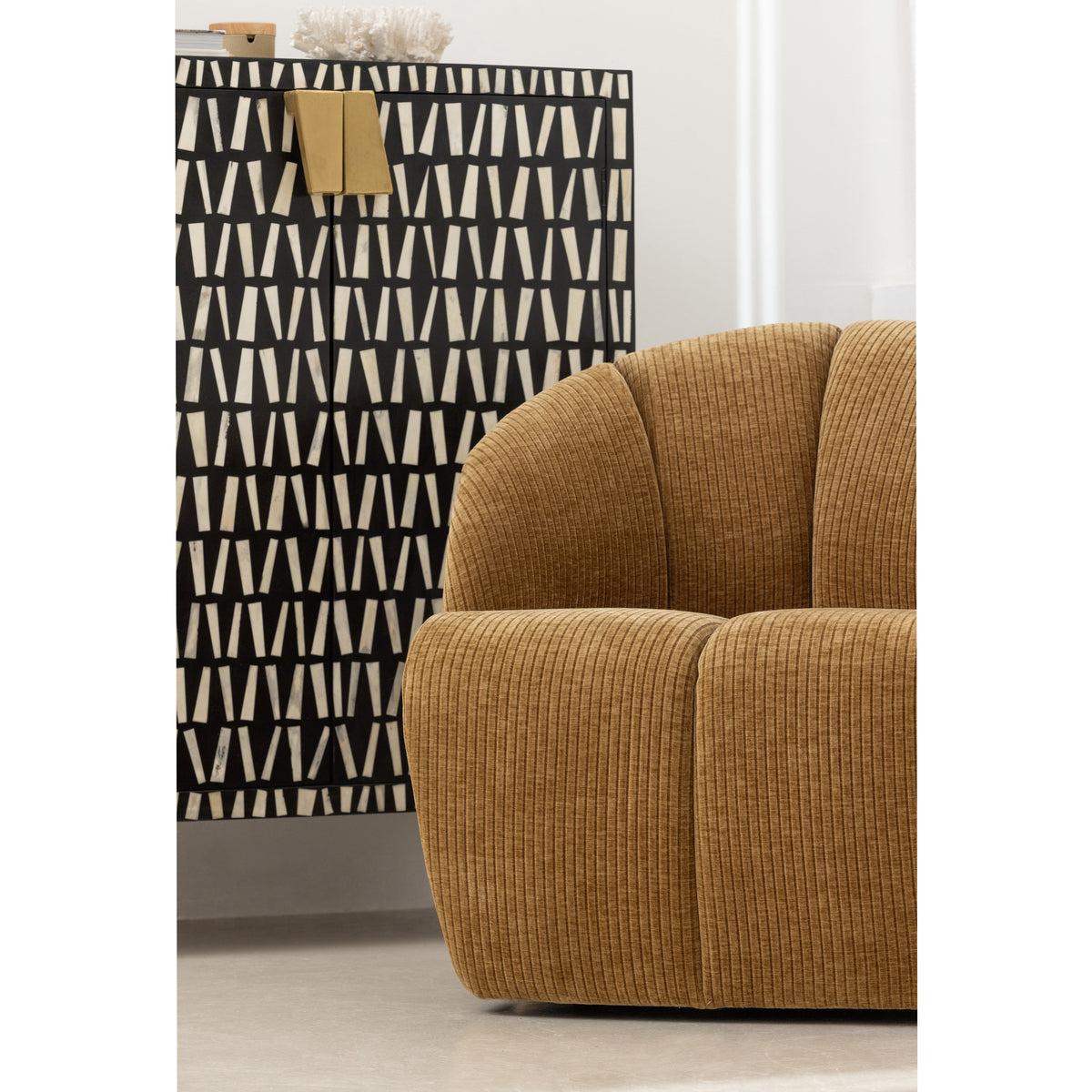 WOOOD Mojo fauteuil rib Honinggeel