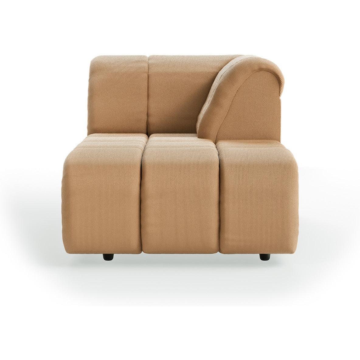 HKliving Wave bank right divan Corduroy Rib Brown