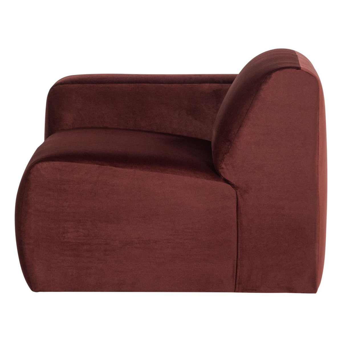 WOOOD Mojo Base 1-zits bank arm links  velvet Kastanjebruin