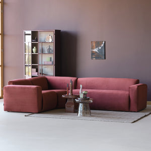 WOOOD Mojo Base bank hoekelement recht velvet Kastanjebruin