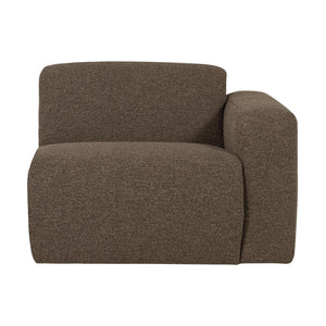 WOOOD Mojo Base 1-zits bank arm rechts bouclé Bruin