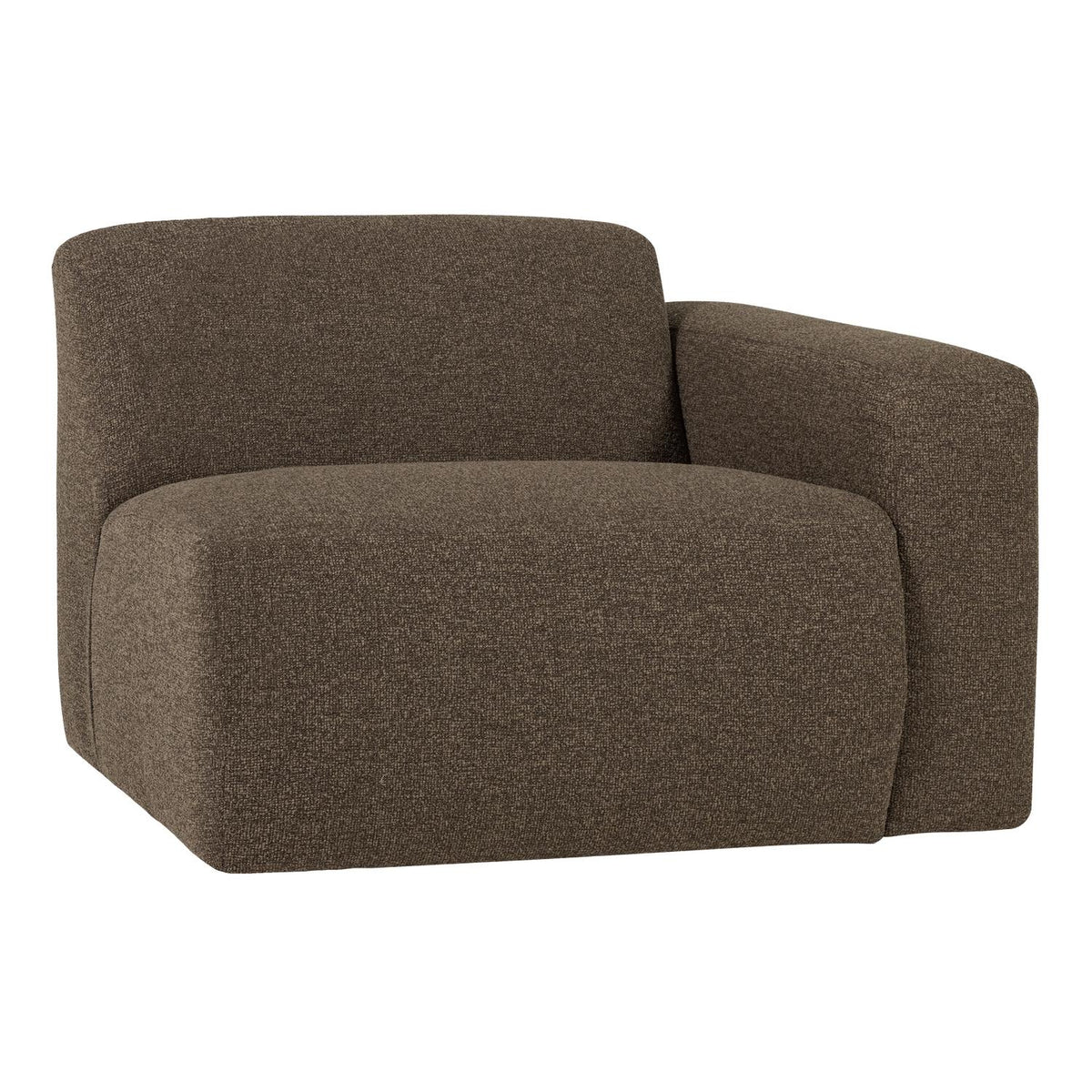 WOOOD Mojo Base 1-zits bank arm rechts bouclé Bruin